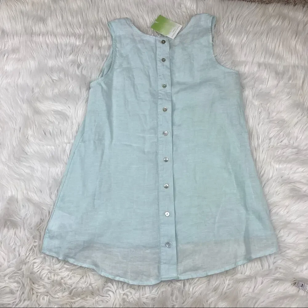 Sigrid Olsen Women's Sleeveless Tunic Blue‎ Size XS 100% Linen